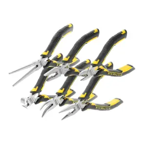 Набір міні плоскогубців і кусачків STANLEY "FatMax®", 6 предметів: міні плоскогубці, міні плоскогубці комбіновані, із загостреними губками, міні кусачки діагональні, міні кусачки торцеві, міні плоскогубці з подовженими губками, міні плоскогубці із зі №4