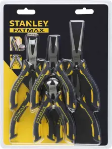 Набір міні плоскогубців і кусачків STANLEY "FatMax®", 6 предметів: міні плоскогубці, міні плоскогубці комбіновані, із загостреними губками, міні кусачки діагональні, міні кусачки торцеві, міні плоскогубці з подовженими губками, міні плоскогубці із зі №7