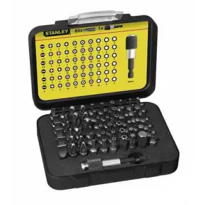 Набір біт STANLEY " Expert", Torx, Philips, Pozidriv, Ph1, Ph2, Pz0, Pz1, Pz4, T15, T20, T40, L = 25 мм, 60 шт, пластикова коробка №2