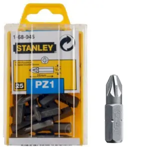 Бита STANLEY с шестигранным хвостовиком 1/4 "Pz1, L = 25мм, 25шт. №2