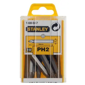 Біта STANLEY з шестигранним хвостовиком 1/4" Ph2, L=50мм, 10шт. №2