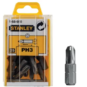 Бита STANLEY с шестигранным хвостовиком 1/4 "Ph3, L = 25мм, 25шт. №2