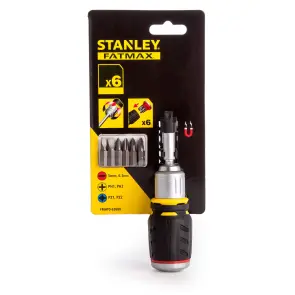 Викрутка-набір STANLEY "Stubby" реверсивна, 6 біт: Ph1, Ph2; Pz1, Pz2; SL 5 і 6 мм №8
