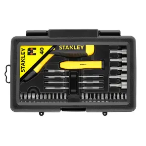 Отвертка - набор STANLEY "Pistol Grip Ratchet" с заскочним механизмом в наборе 36-тью вставками. №9
