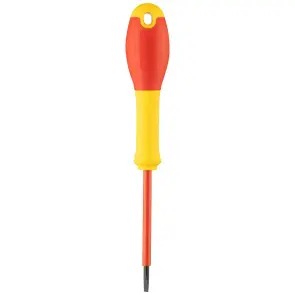 Отвертка электричество STANLEY "FatMax VDE 1000v" изолированная с жалом расширяющейся под шлиц SL3, 5х75мм №3