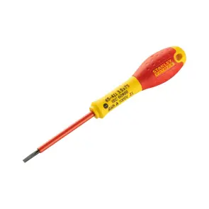 Отвертка электричество STANLEY "FatMax VDE 1000v" изолированная с жалом расширяющейся под шлиц SL3, 5х75мм №4