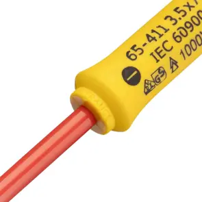 Отвертка электричество STANLEY "FatMax VDE 1000v" изолированная с жалом расширяющейся под шлиц SL3, 5х75мм №7