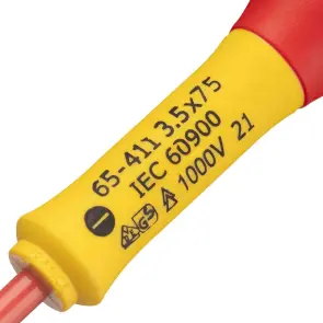 Отвертка электричество STANLEY "FatMax VDE 1000v" изолированная с жалом расширяющейся под шлиц SL3, 5х75мм №8