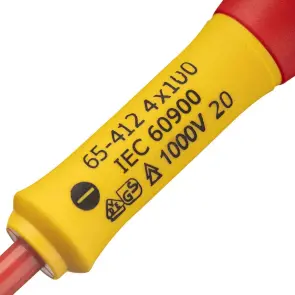 Отвертка электричество STANLEY "FatMax VDE 1000V" изолированная с жалом под прямой шлиц 4х100мм №8