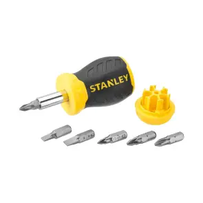 Викрутка - набір STANLEY "Multibit Stubby", L=95мм, 6 біт: Ph1, Ph2; Pz1, Pz2; SL 4.5 і 6мм. №2