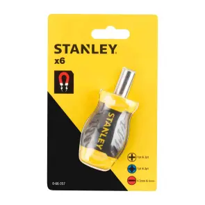 Викрутка - набір STANLEY "Multibit Stubby", L=95мм, 6 біт: Ph1, Ph2; Pz1, Pz2; SL 4.5 і 6мм. №5