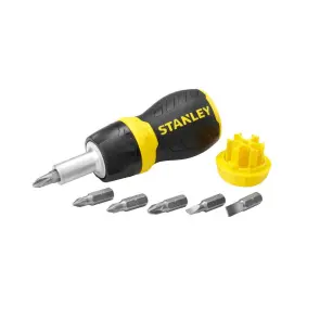 Викрутка-набір STANLEY"Multibit Stubby", L=120мм, реверсивна, 6 біт: Ph1, Ph2; Pz1, Pz2; SL4.5 і 6мм. №2