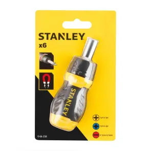 Викрутка-набір STANLEY"Multibit Stubby", L=120мм, реверсивна, 6 біт: Ph1, Ph2; Pz1, Pz2; SL4.5 і 6мм. №5