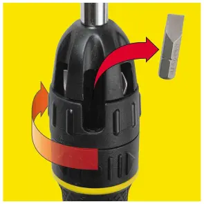 Викрутка-набір STANLEY"Multibit", L=250мм, реверсивна, 10 біт : SL 6.6, 5мм; Ph1, 2; Pz1, 2; Torx T10, T15; квадрат№1и2. №12