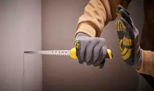 Ножівка STANLEY " FatMax" по гіпсокартону, вузька, L=355мм, 7 зубів на дюйм, з пластиковим руків'ям покритої еластомером. №6