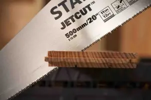 Ножовка STANLEY "Jet - Cut Fine", длина 500мм, поперечный и продольный чистый разрез, 11 зубов на дюйм. №4