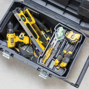 Ящик STANLEY "ESSENTIAL CHEST", 665x404x344 мм, обсяг 50 л, пластиковий, колеса і телескопічна ручка, вантажопідйомність 40 кг. №16