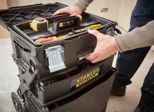Ящик STANLEY "FatMax Mobile Work Station Cantilever", 549 x 733 x 413мм, с колесами, раздвижной, с 3-мя секциями, пластмассовый, многофункциональный. №5