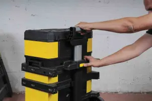 Ящик STANLEY "Rolling Workshop", 568x730x389мм, на колесах, металопластмасовий, жовтий. №10