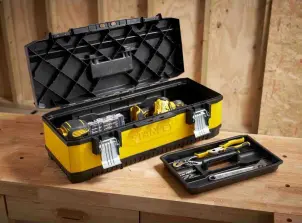 Ящик STANLEY 26 ", 662x293x222мм, профессиональный, Металлопластмассовая с металлическими замками. №11