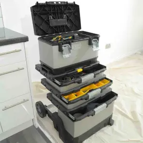 Ящик STANLEY "FatMax® Rolling Workshop", 568x893x389мм, на колесах, металопластмасовий, сірий №7