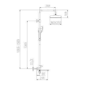 Душова система GAPPO G2410-3, 3 функц., золотой сатин №5