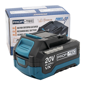 Акумуляторна батарея PROFI-TEC PT2040VX POWERLine (20 В / 4.0 Аг, високострумова, з індикатором) №8