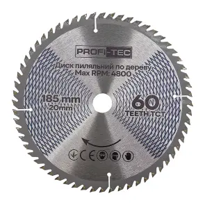 Пиляльний диск по дереву PROFI-TEC 185*20*60Т №2