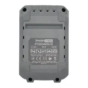 Аккумуляторная батарея PROFI-TEC PT2040VX NEW (20 В / 4.0 Ач, высокотоковая, с индикатором) №5