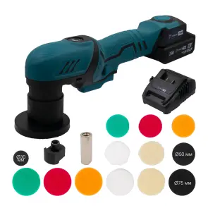 Акумуляторна ексцентрикова полірувальна машина PROFI-TEC PPM-8012SCP Set (1×PT1225 (2.5 Аг), зарядний пристрій) №1