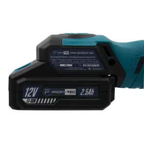 Акумуляторна ексцентрикова полірувальна машина PROFI-TEC PPM-8012SCP Set (1×PT1225 (2.5 Аг), зарядний пристрій) №10