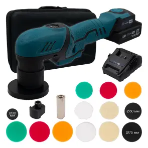 Акумуляторна ексцентрикова полірувальна машина PROFI-TEC PPM-8012SCP Set Professional (2×PT1225 (2.5 Аг), зарядний пристрій) №1