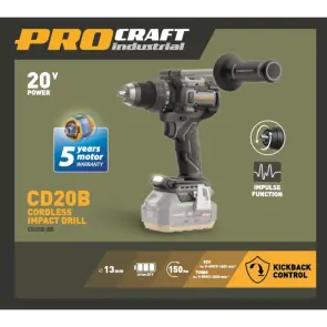 Шуруповерт Procraft industrial CD20B (без акб та зп) №2