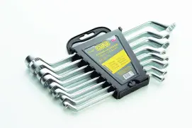 Набір ключів накидних двосторонніх CrV 6x7, 8x9, 10x11, 12x13, 14x15, 16x17, 18х19, 20х22мм (8шт) СИЛА