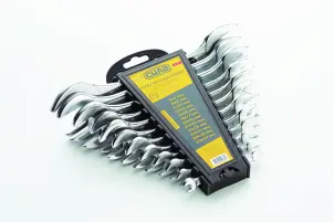 Набор ключей рожковых Стандарт CrV 6х7, 8х9, 10х11, 12х13, 14х15, 16х17, 18х19, 20х22, 21х23, 24x27, 25х28, 30х32мм (12шт) СИЛА №1