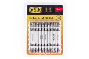 Біта 2-х стороння РZ2-РZ2*65мм (10шт/уп) СИЛА №1