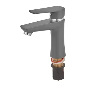 Смеситель для умывальника Plamix Oscar-001 Graphite (без подвода) (Цвет графит) (PM6097) №6