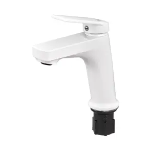 Смеситель для умывальника Plamix Lucas-001 SET White с подводом (PM0706) №6