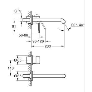 Смеситель для раковины Grohe Essence на 2 отверстия L-Size (29193001) №2