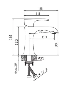 Смеситель для умывальника Haiba Monaco 001 Nut (HB9651) №3