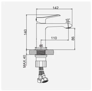 Смеситель для умывальника Haiba Bergamo 001 (NUT) (HB9678) №2