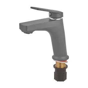 Смеситель для умывальника Plamix Lucas-001 SET Graphite (с подводкой) (Цвет графит) (PM6100) №3