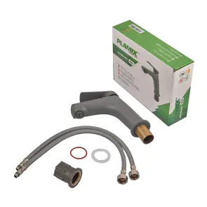 Смеситель для умывальника Plamix Lucas-001 SET Graphite (с подводкой) (Цвет графит) (PM6100) №5