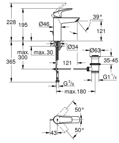 Змішувач для раковини Grohe Eurosmart M-Size (233222433) №6