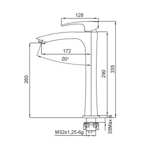 Смеситель для умывальника Koer KB-11007-05 высокий (Цвет черный) (KR3441) №8