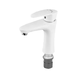 Смеситель для умывальника Plamix Cezar-001 SET White (с подводом) (PM0661) №5