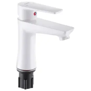 Змішувач для умивальника Plamix Oscar-001 (W) Білий (без підводки) (PM0601) №2