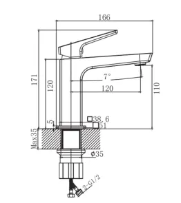 Смеситель для умывальника Haiba Turin 001 Nut (HB9655) №3