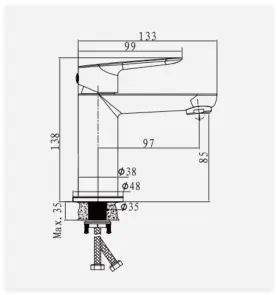 Смеситель для умывальника Haiba Parma 001 (NUT) (HB9680) №7