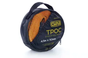 Трос буксировочный 4.5м*50мм 3т (крюки) (сумка) СИЛА №1